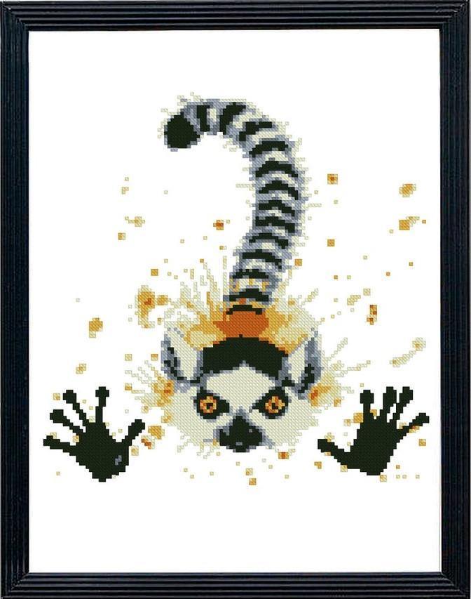 Allure - Gifts & Designs Cross Stitch Kits Watercolour Lemur - Cross Stitch Kit