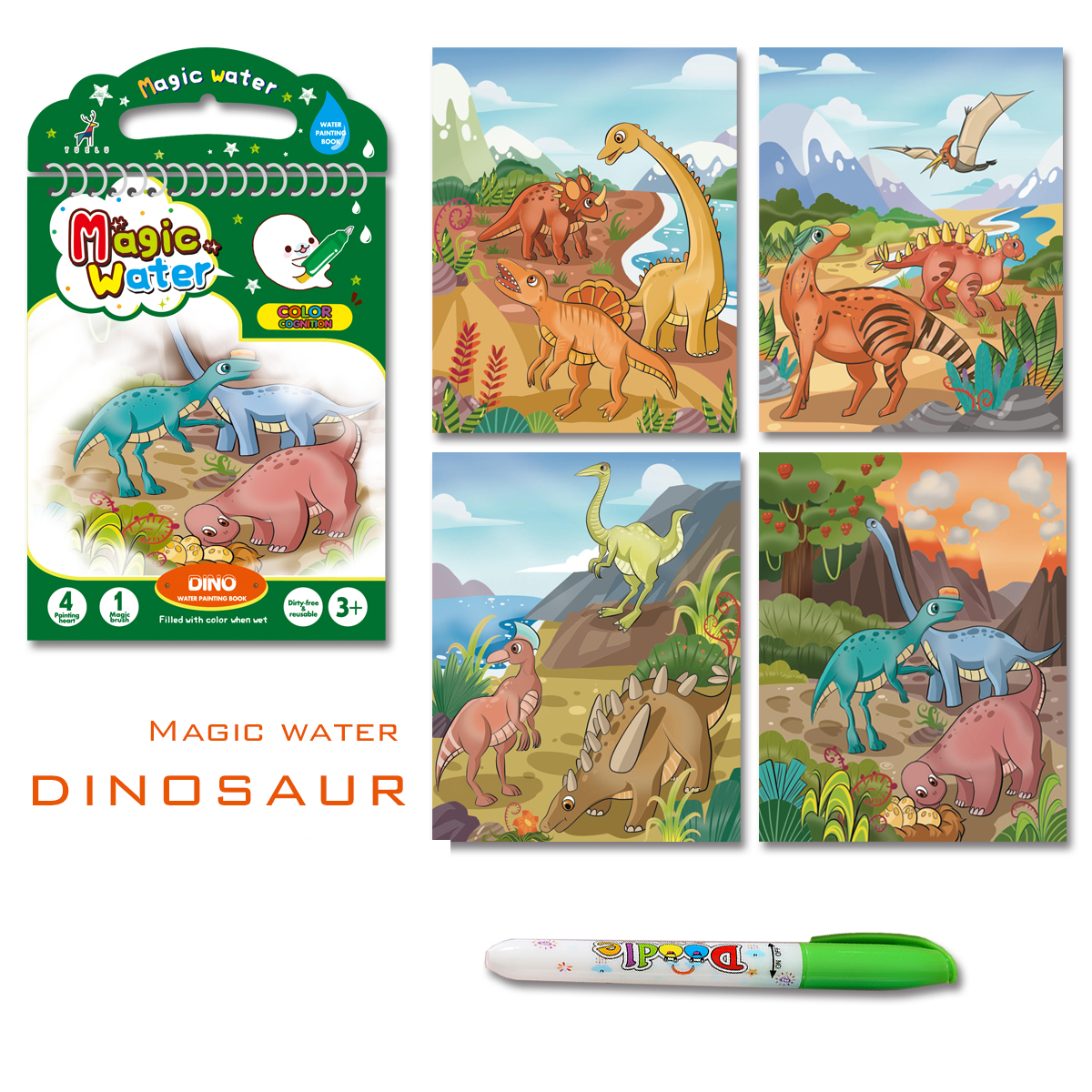 Allure - Gifts & Designs Kids Craft Dinosaurs - Kids Magic Water Colour Book
