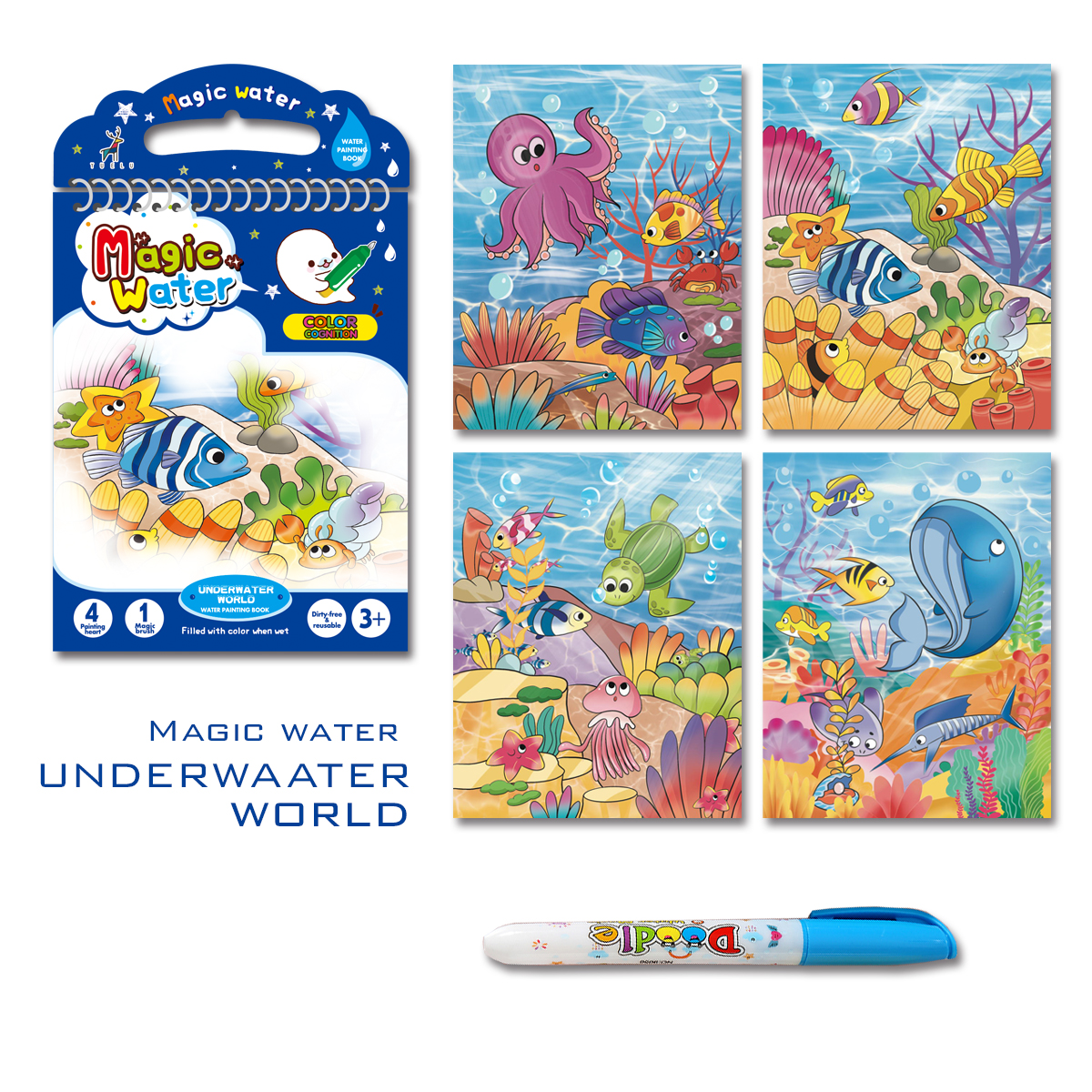 Allure - Gifts & Designs Kids Craft Underwater World - Kids Magic Water Colour Book