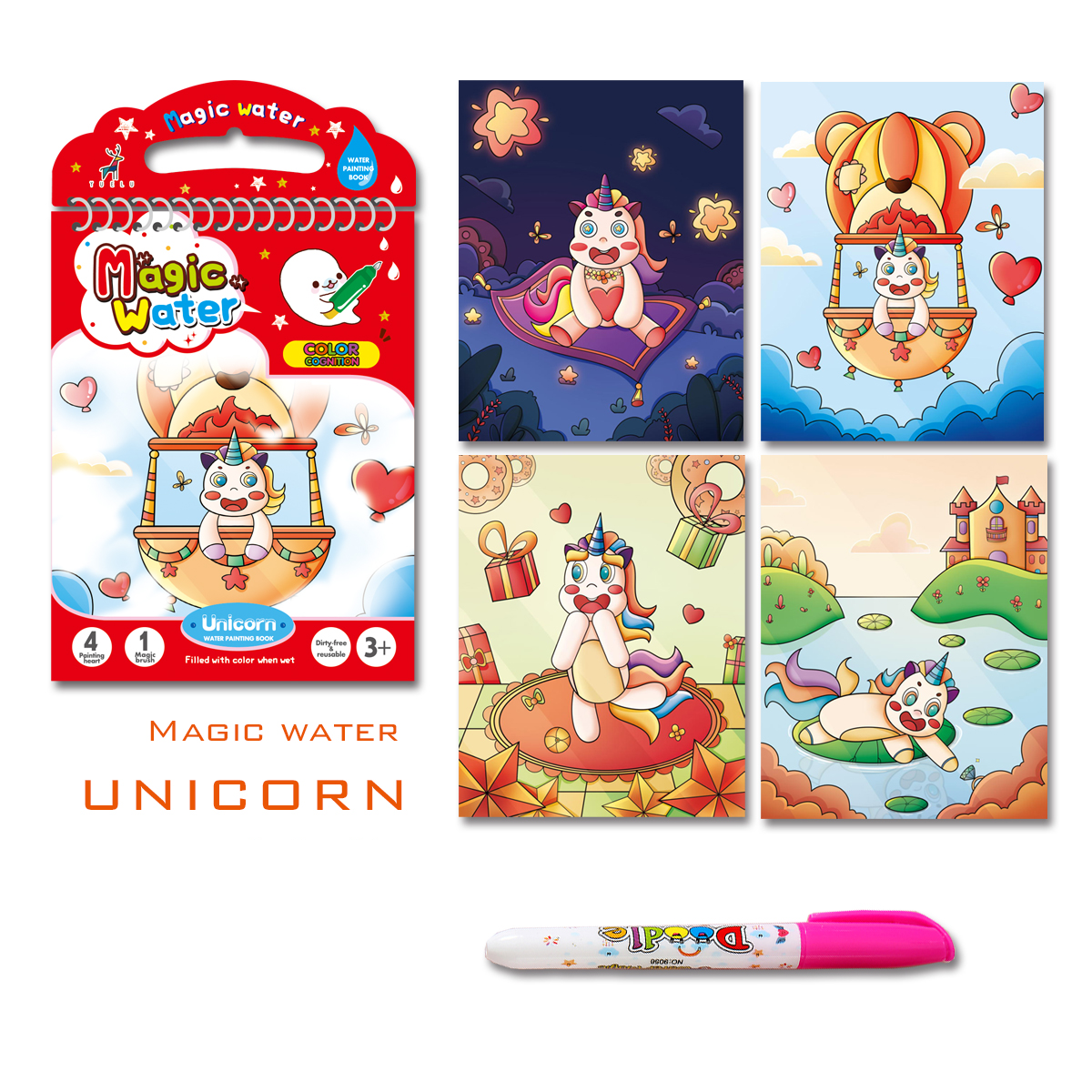 Allure - Gifts & Designs Kids Craft Unicorn - Kids Magic Water Colour Book