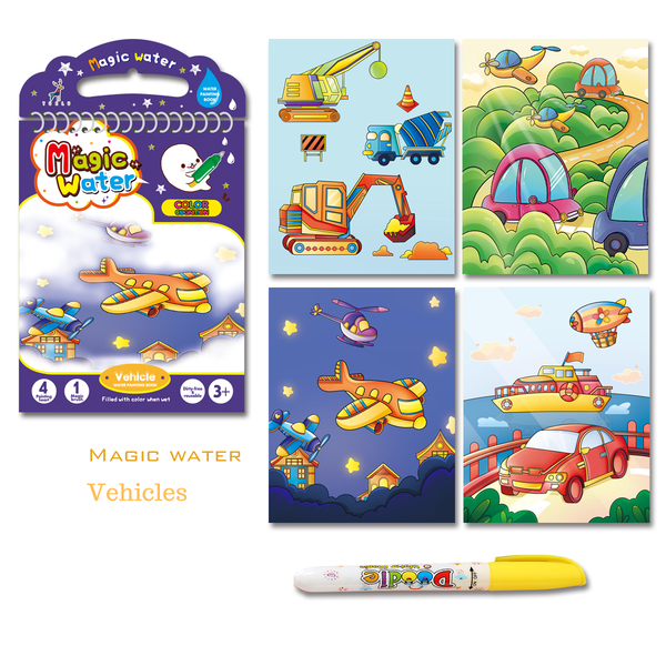 Allure - Gifts & Designs Kids Craft Vehicles - Kids Magic Water Colour Book
