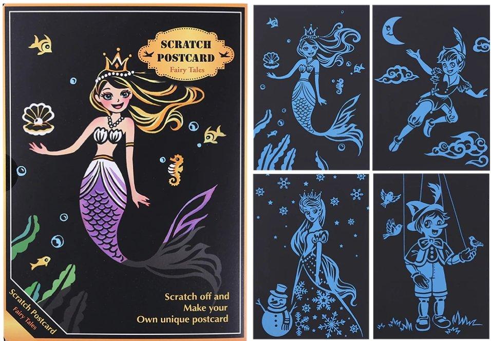 Allure - Gifts & Designs Scratch Paintings Fairytales - Set of 4 - A5 Kids Scratch Painting