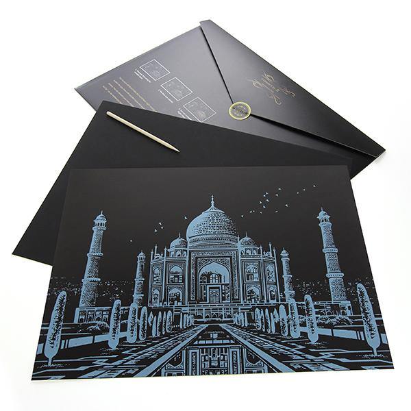 Allure - Gifts & Designs Scratch Paintings Taj Mahal Scratch Painting Kit