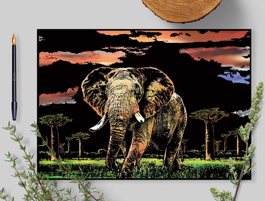 Allure - Gifts & Designs Scratch Paintings Watercolour Elephant